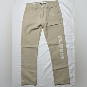 PLAYBOY PacSun Exclusive  Women’s 28 Khaki Bunny Logo Denim Jeans straight Leg